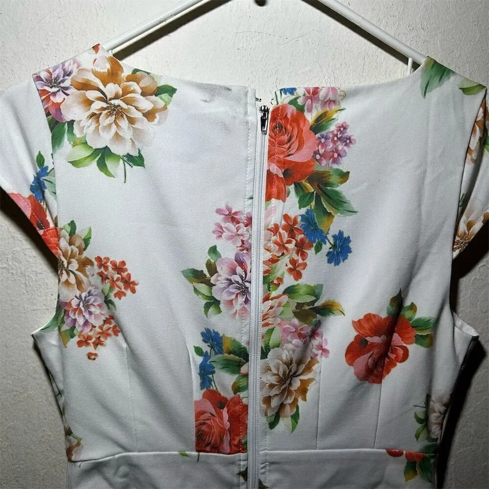 ModCloth Elegant Reflections Floral Sheath Dress Size Small - Picture 8 of 10